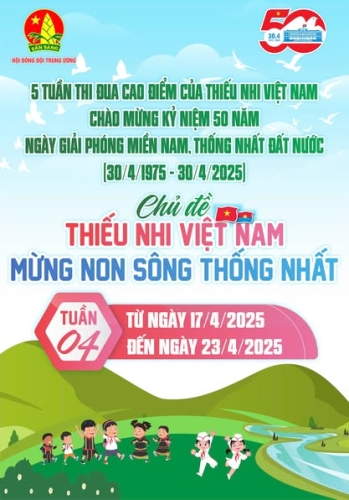 THIẾU NHI THỦ ĐÔ HƯỞNG ỨNG TUẦN THI ĐUA THỨ 4 – CHÀO MỪNG 50 NĂM NGÀY GIẢI PHÓNG MIỀN NAM, THỐNG NHẤT ĐẤT NƯỚC